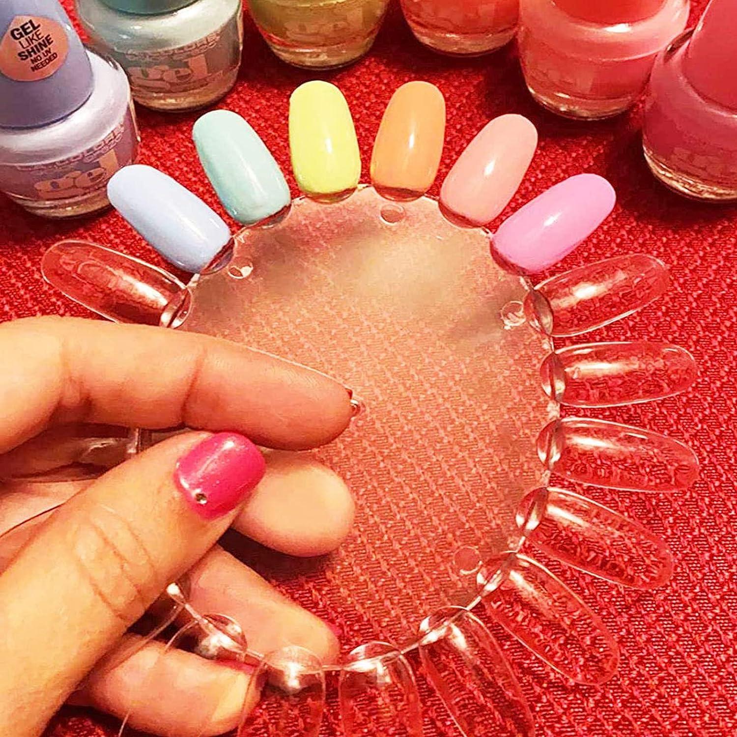 20Pcs False Nail Swatches Wheels Nail Wheel Art Plastic Nail Polish