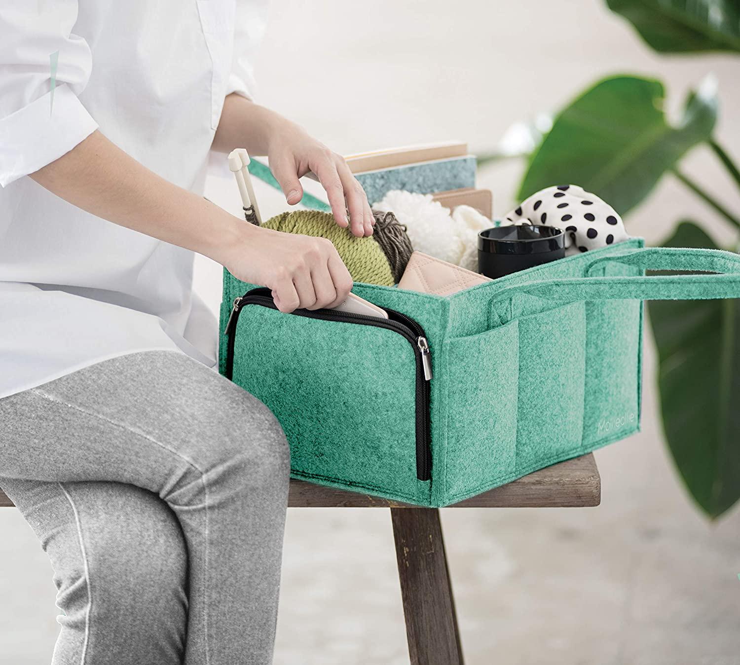 Cestino Pieghevole In Feltro - Organizer Per Casa, Ufficio, Viaggi - Portatile E Leggero, Multiuso - Foto 2