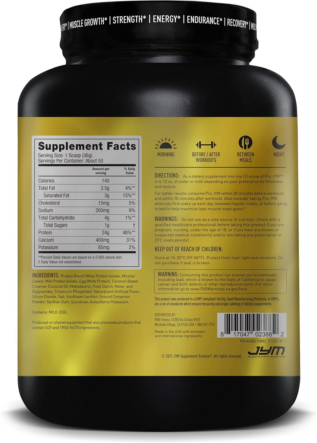 Pro JYM Banana Bread Protein Powder 4lbs Supplement Science