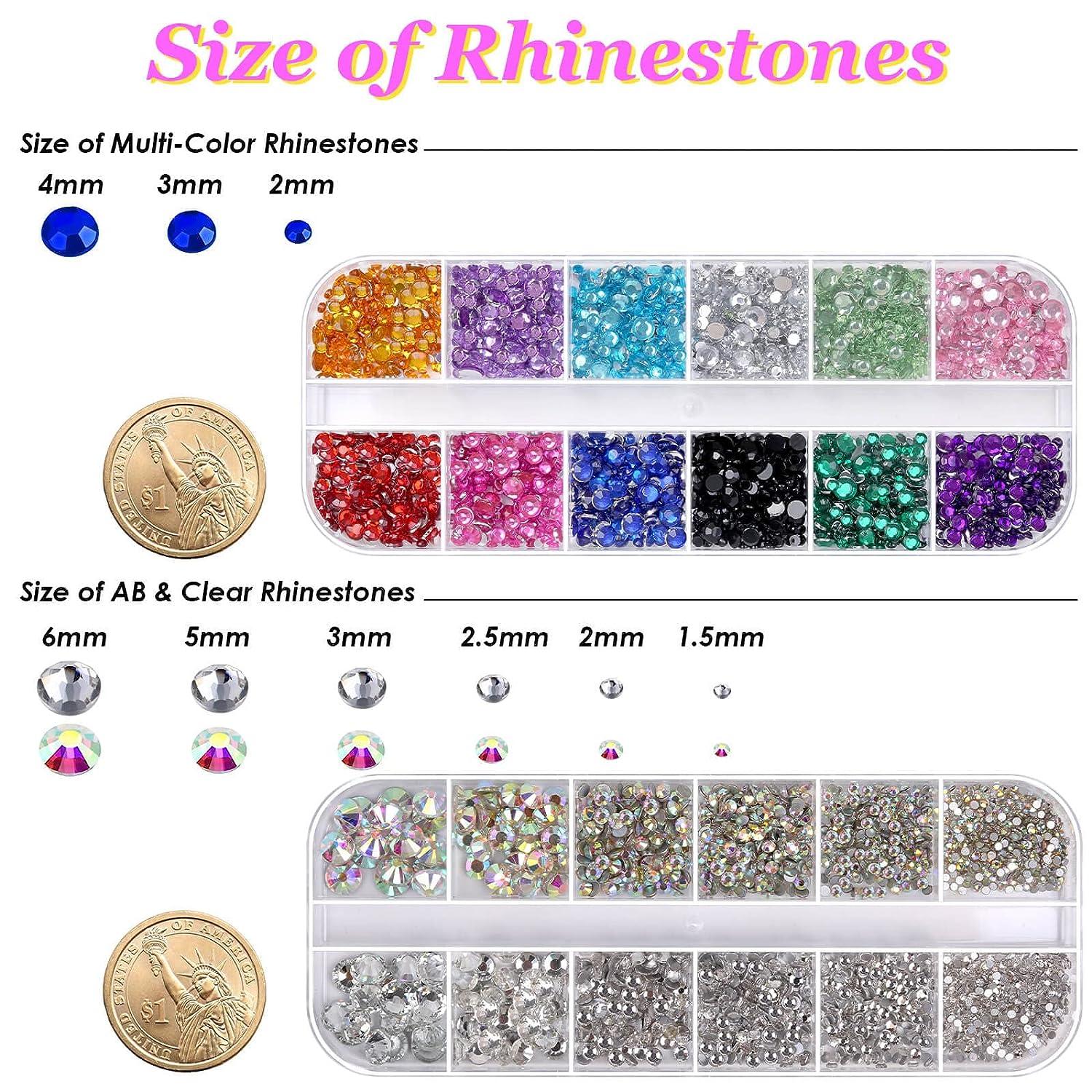  Rinstonestone for Nails, 6 Boxes Nail Art Glitter