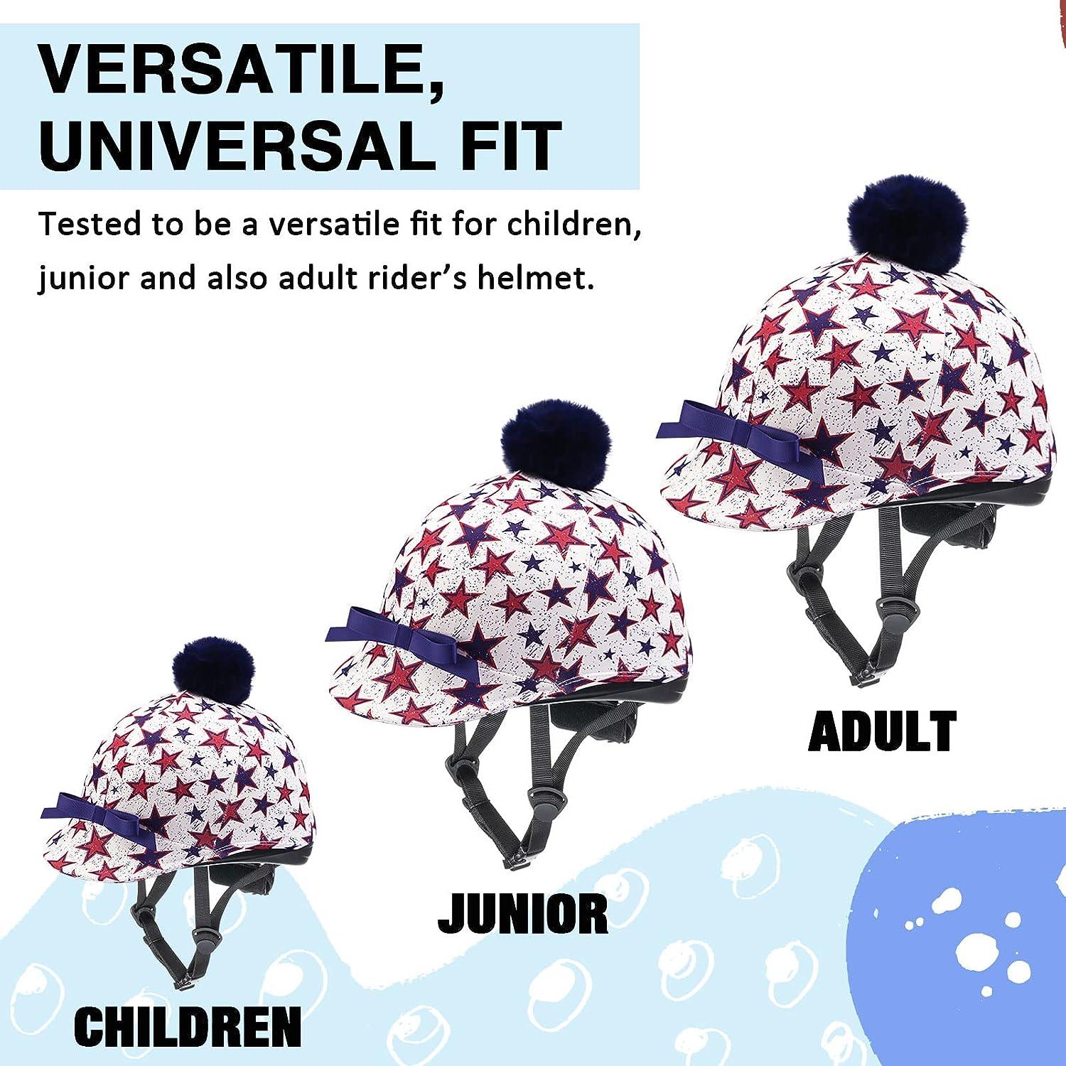 Harrison Howard Equestrian Riding Helmet Cover with Cute Bow Classic Stars