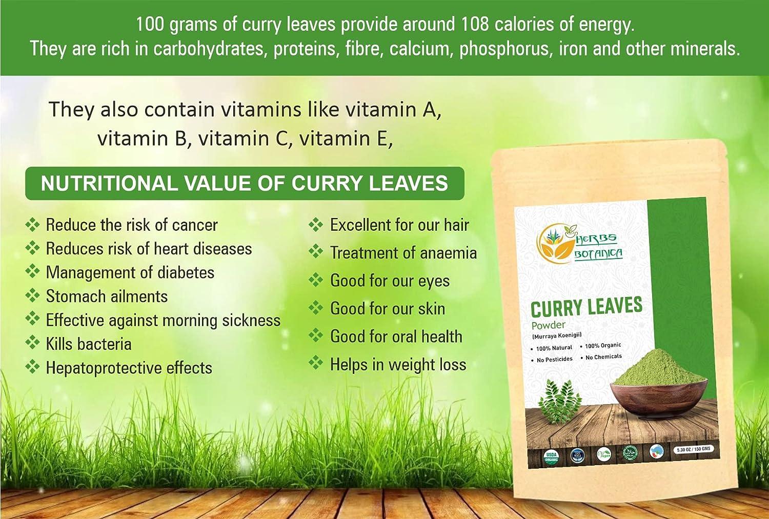 Herbs Botanica 100% Natural Curry Leaves Powder 150gms Hair