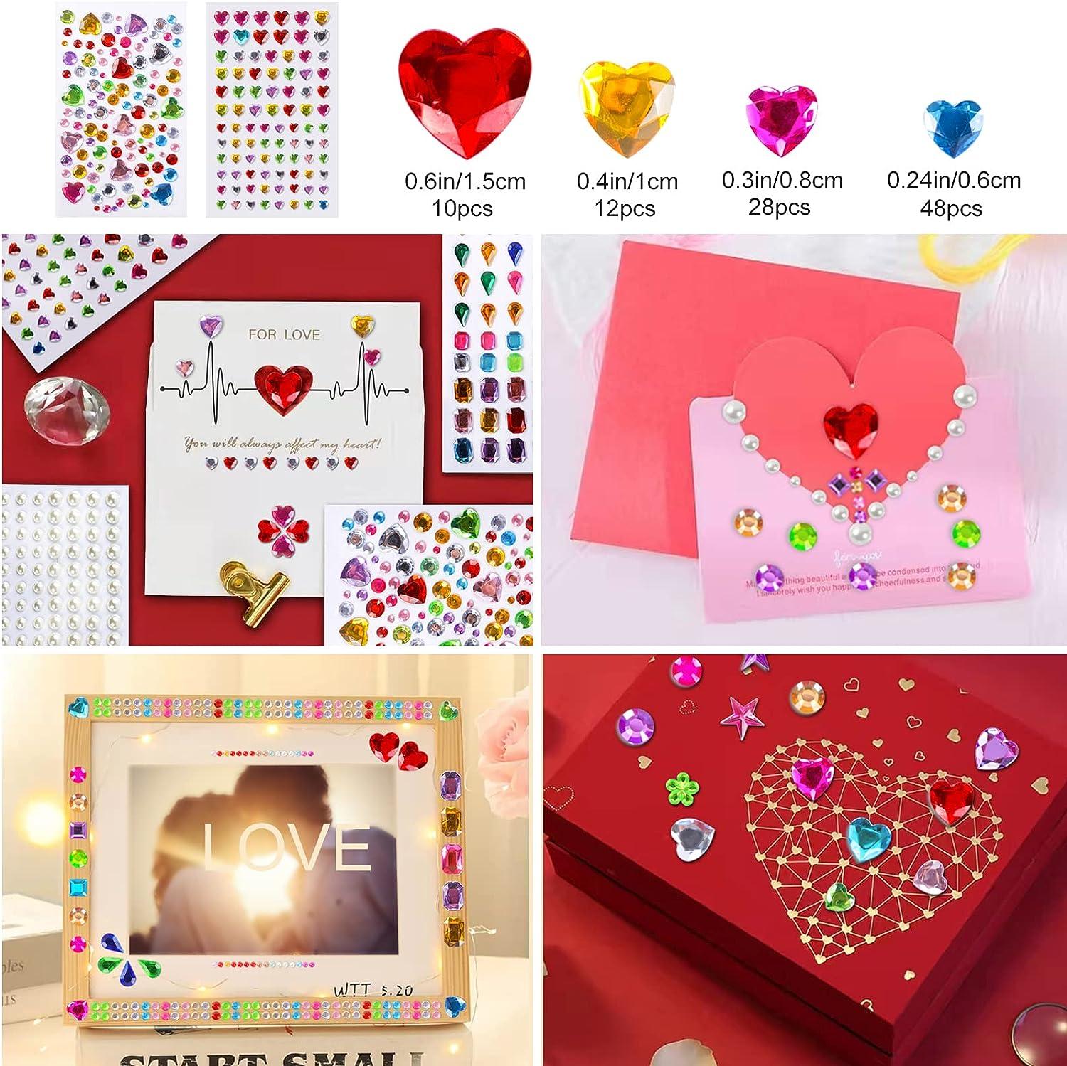 MYDBUYSOME 2774pcs Gem Stickers Jewels for Crafts - Self Adhesive  Rhinestone Jewel Stickers Stick on Gems Rhinestones for Crafts Acrylic  Bling Heart Stickers Craft Supplies for Kids