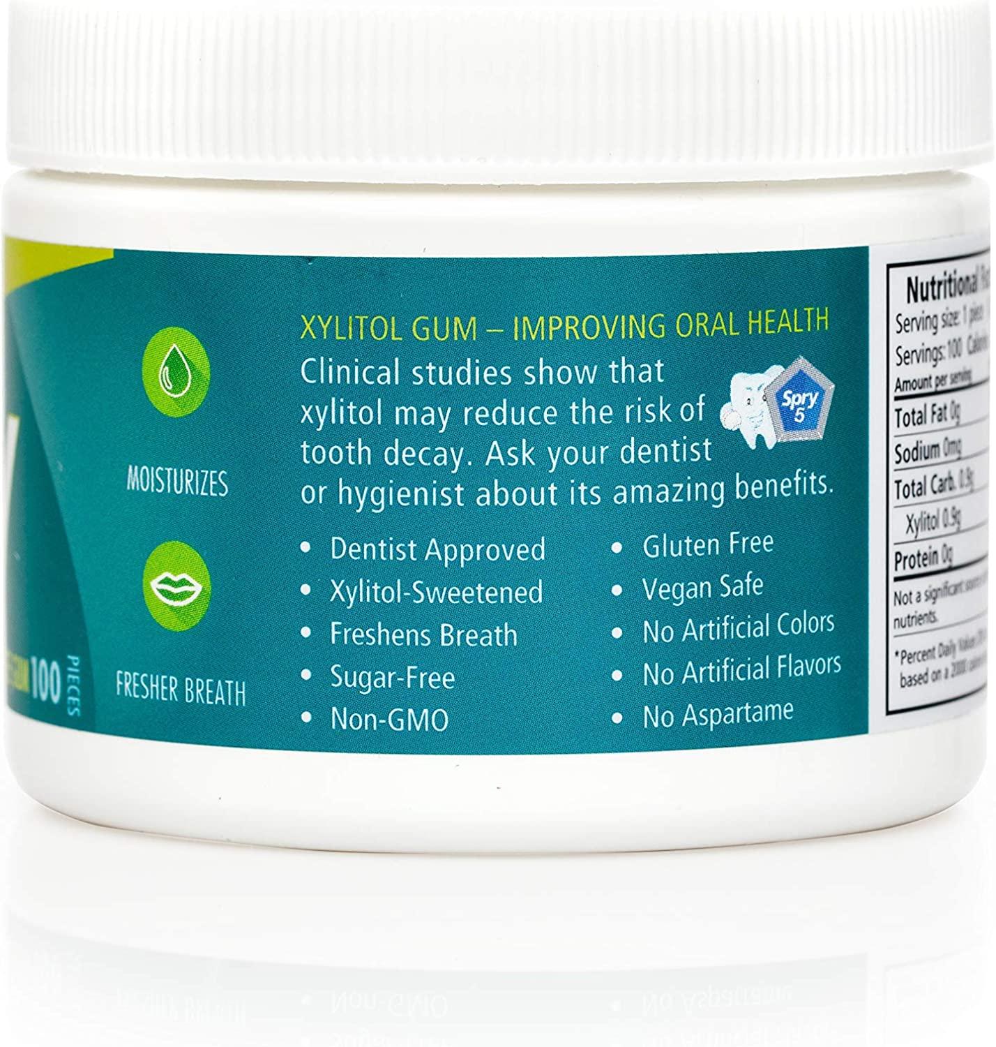 Spry Fresh Natural Xylitol Chewing Gum Dental Defense System Aspartame