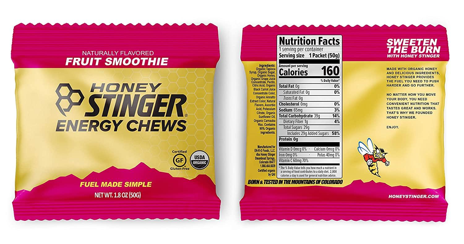 Honey Stinger Organic Energy Chews Variety Pack 4 Count Gummy Energy Source Cherry Blossom
