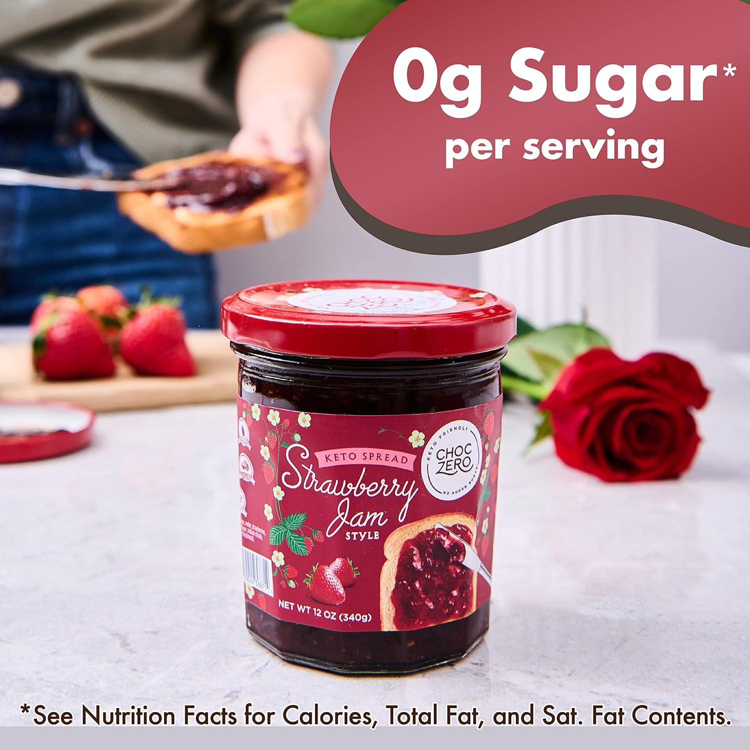 ChocZero's Keto Strawberry Jam Preserves - No Sugar Added Low Carb