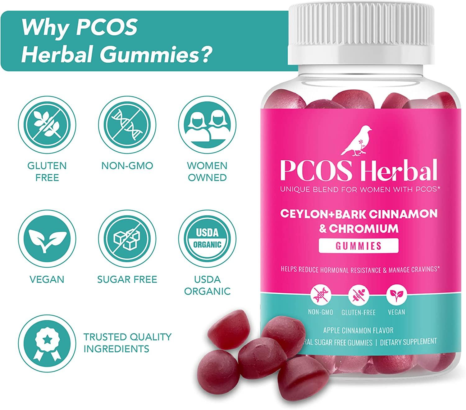 PCOS Herbal Gummies with Ceylon Cinnamon & Chromium Hormonal Balance