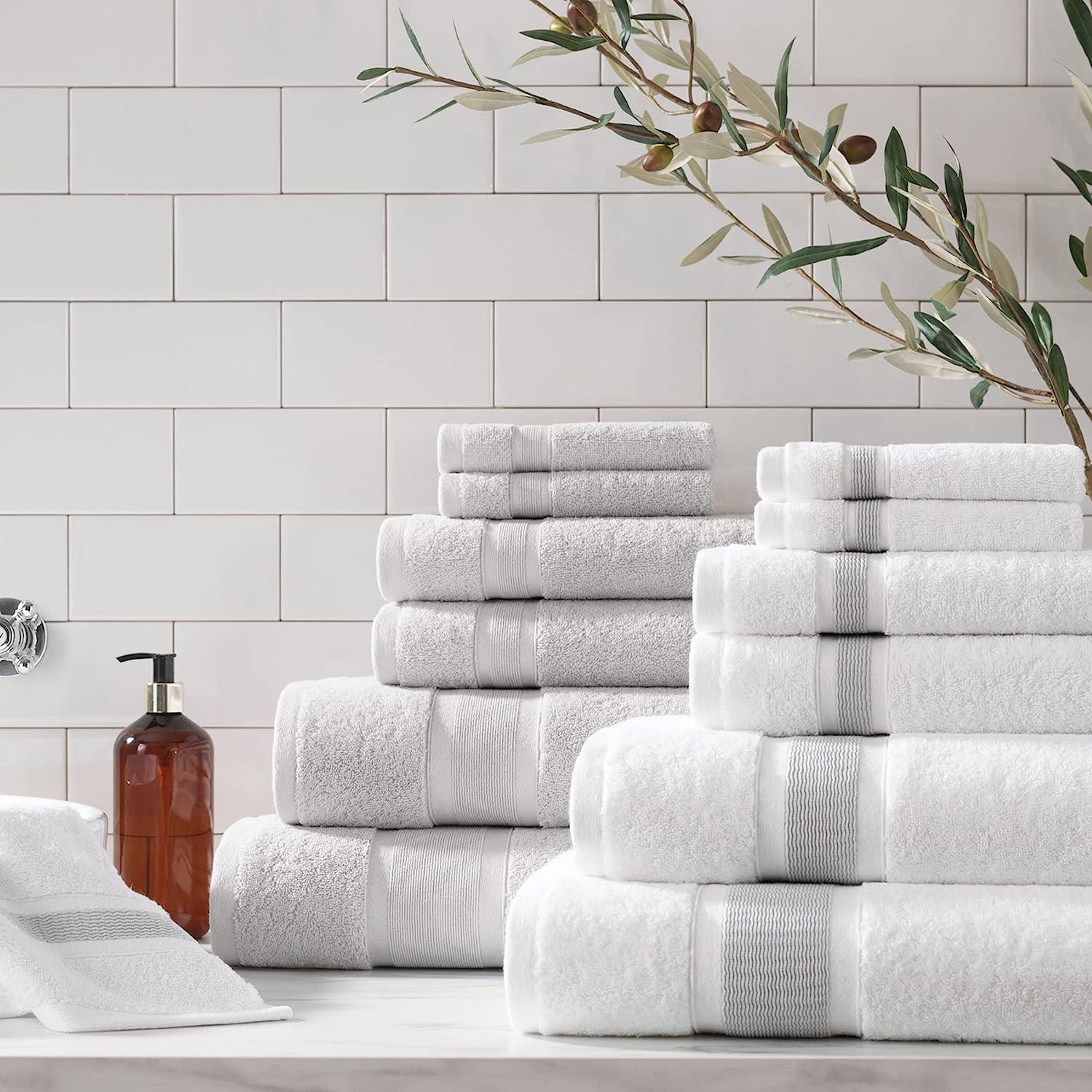 Aston & Arden White Turkish Luxury Hand Towels for Bathroom (600 GSM, 18x32  in., 4-Pack),, 1 unit - Smith's Food and Drug
