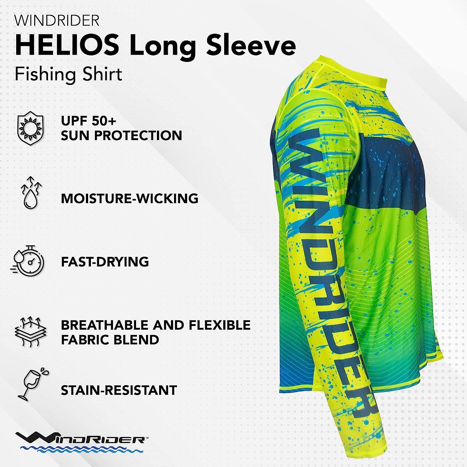 UPF50+ Long Sleeve Fishing Shirts for Men - Vented Sides, Light