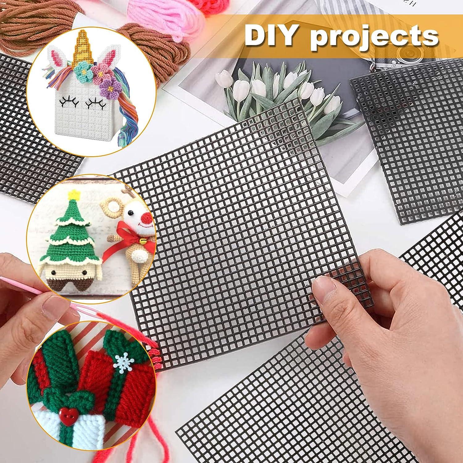 Plastic Mesh Sheets for Crafts, Clear Plastic Mesh Canvas Sheets, Plastic  Mesh Sheet Sheets for Embroidery, DIY Bag Accessories Easy Knit Helper (M)