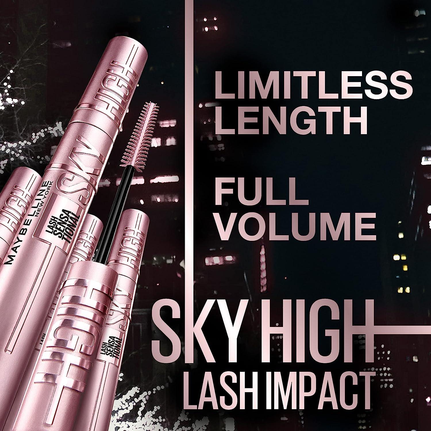 Maybelline New York Lash Sensational Sky High Mascara Limited Edition  Holiday Make Up Lengthening & Volumizing Very Black 0.24 Fl Oz