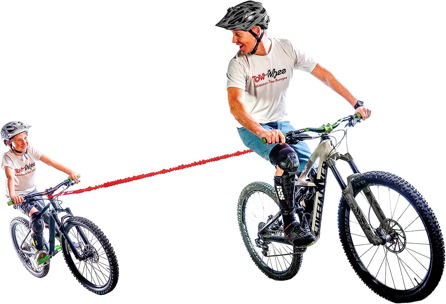  Generic Bicycle Traction Rope, Original Bike Bungee Tow Rope  for Kids, Cycling Stretch Pull Strap for Riding Further with Your Child,  Easy to Use, Compatible with All Mountain Bikes, Military