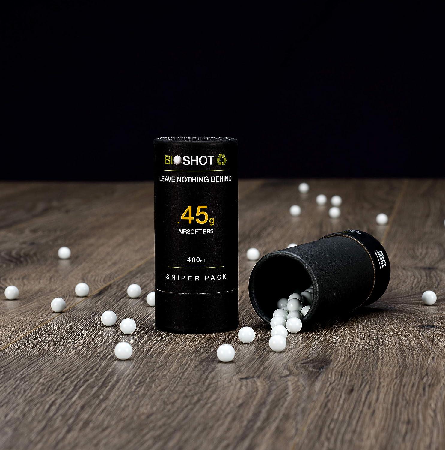 Bioshot .45g Biodegradable Airsoft BBS Sniper Grade (400 Rounds, White)