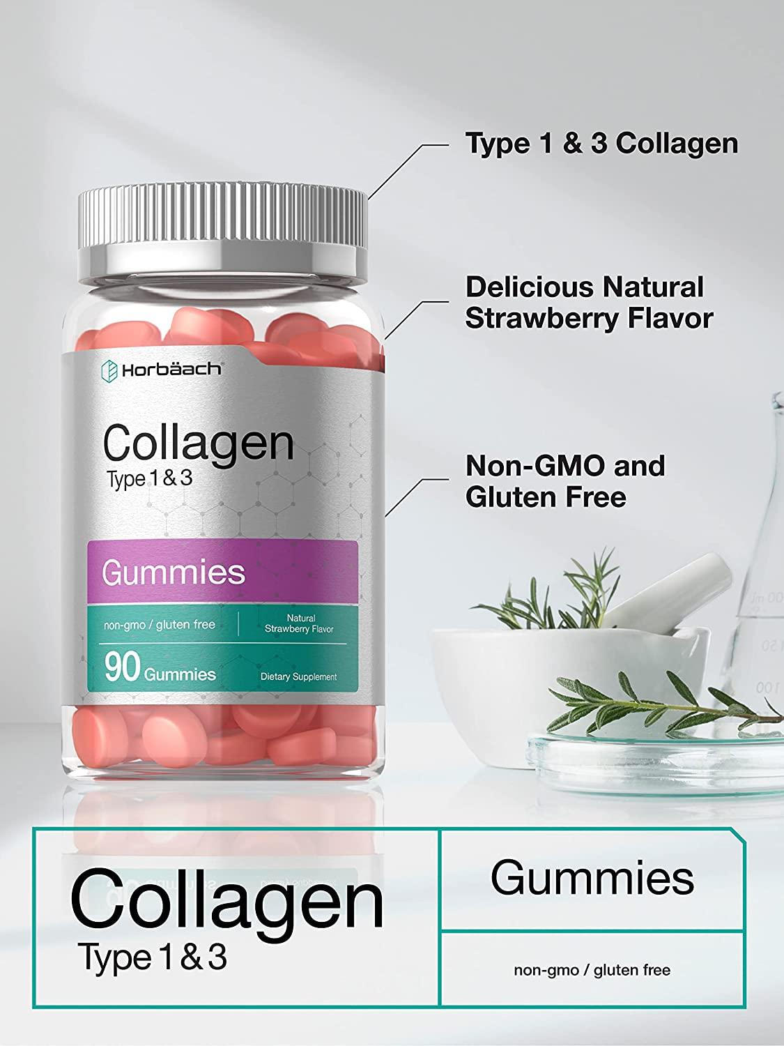 Collagen Gummies 90 Count Strawberry Flavored Gummy Hydrolyzed