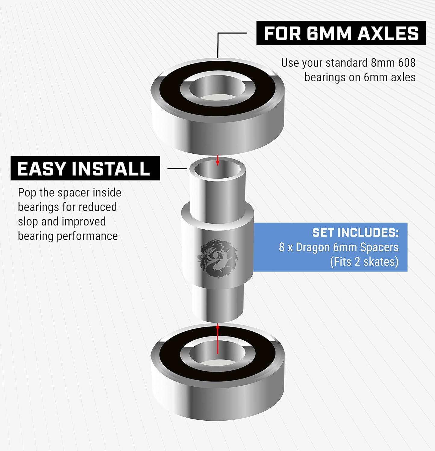 Fireball Dragon 6mm Bearing Spacer Set for 608 Bearings Use 8mm