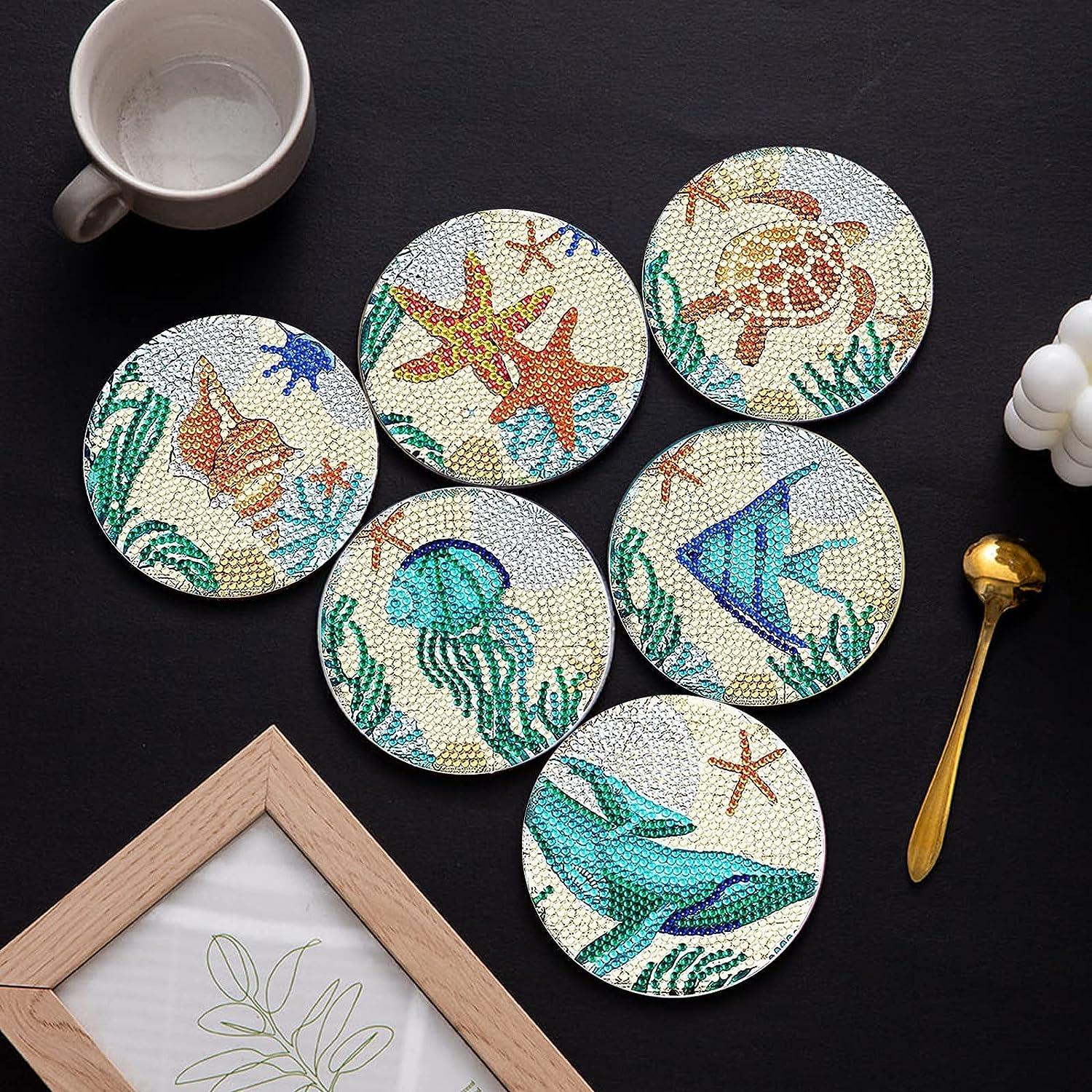8Pcs Ocean Animal Diamond Painting Coasters with Holder – YALKIN