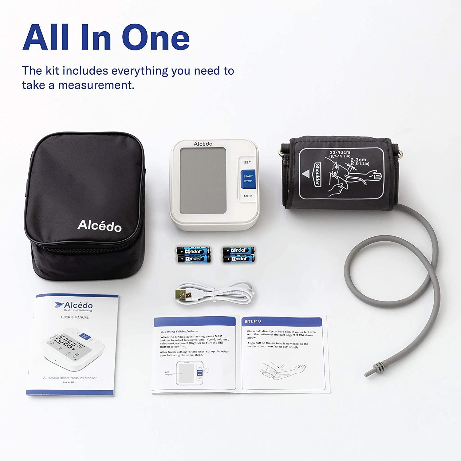 Alcedo Blood Pressure Monitor Upper Arm, Automatic Digital BP Machine with  Wide