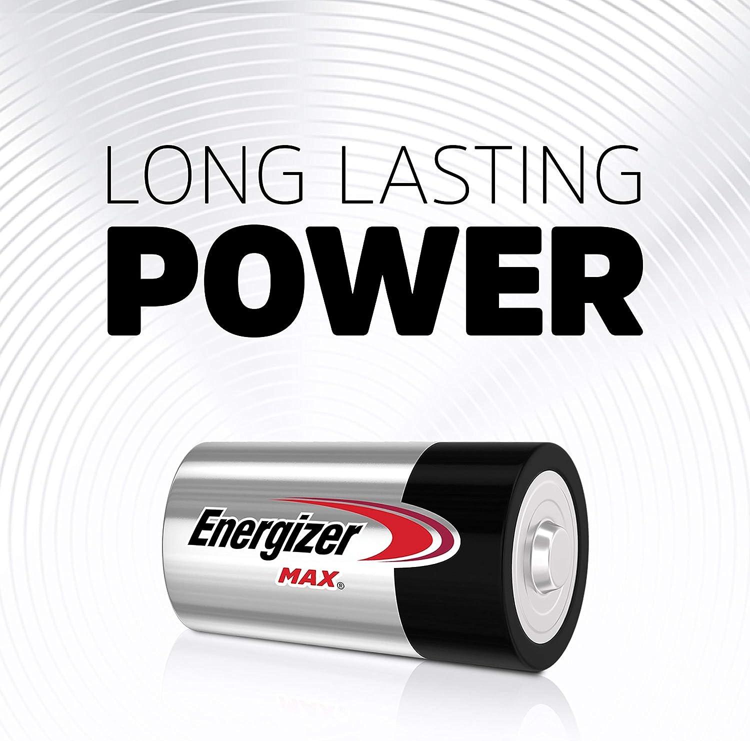 Energizer D Batteries, Max Premium D Cell Batteries Alkaline, 4 Count
