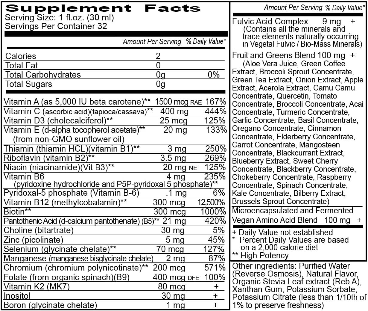 Vital Earth Minerals Super Multi Liquid Vitamins 32 Fluid Ounce