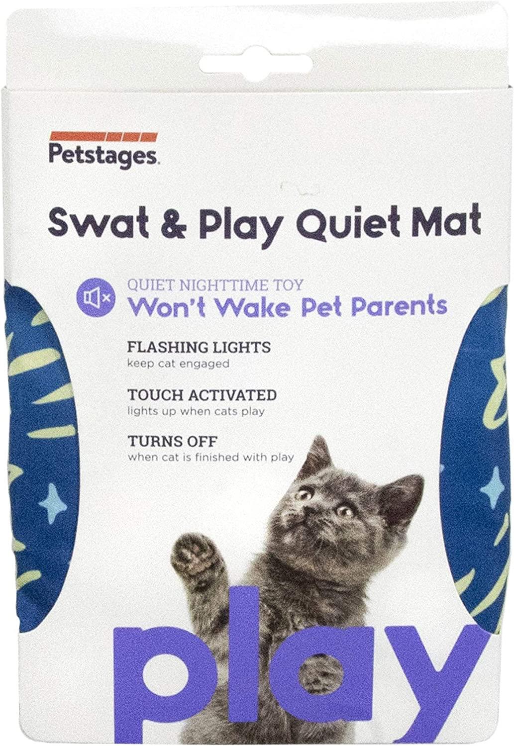 Petstages Quiet Mats - Light Up Cat and Kitten Mats - Interactive Nighttime Cat  Toy for Indoor Play Swat & Play Mat