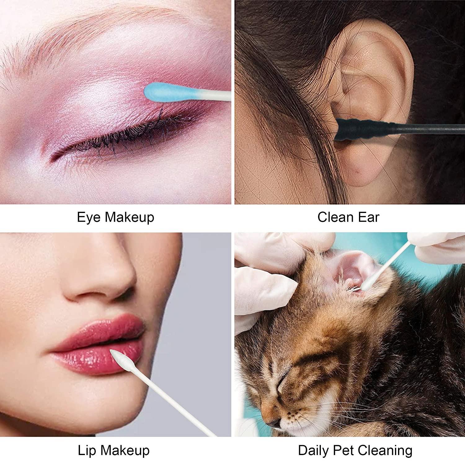 HOMEFOX Black Cotton Swabs 200 Count Organic DoubleSided Charcoal