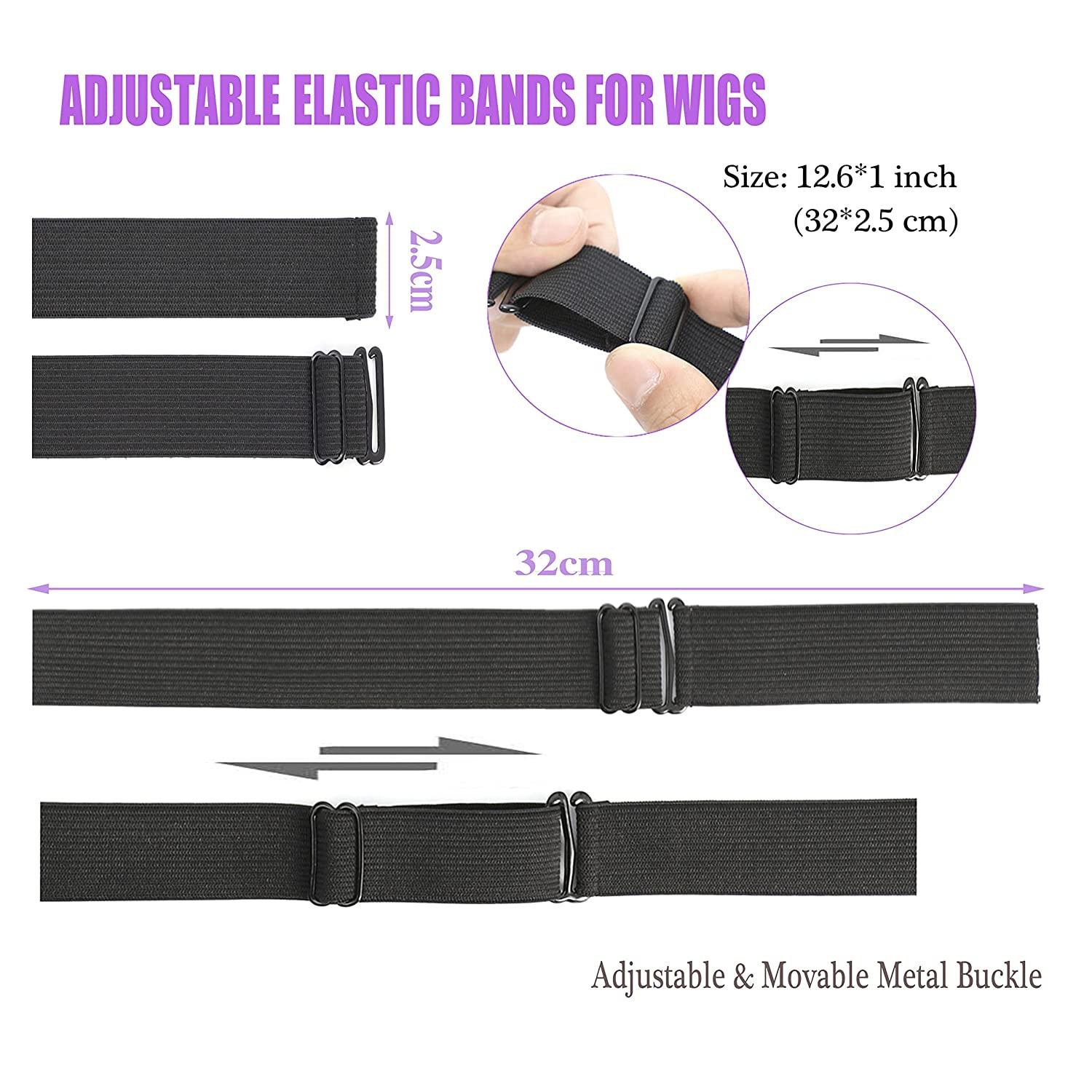 2.5 Cm Width Webbing Black Adjustable Wig Elastic Band for Making