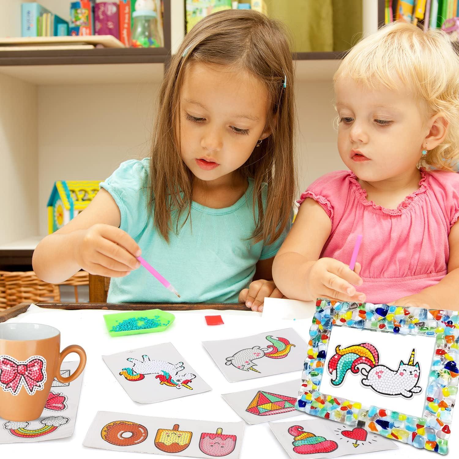 5D Diamond Painting Stickers Kits for Kids Fun DIY Unicorn and Ice-Cream  Mosaic Stickers Creative Arts Crafts Set Handmade Gifts