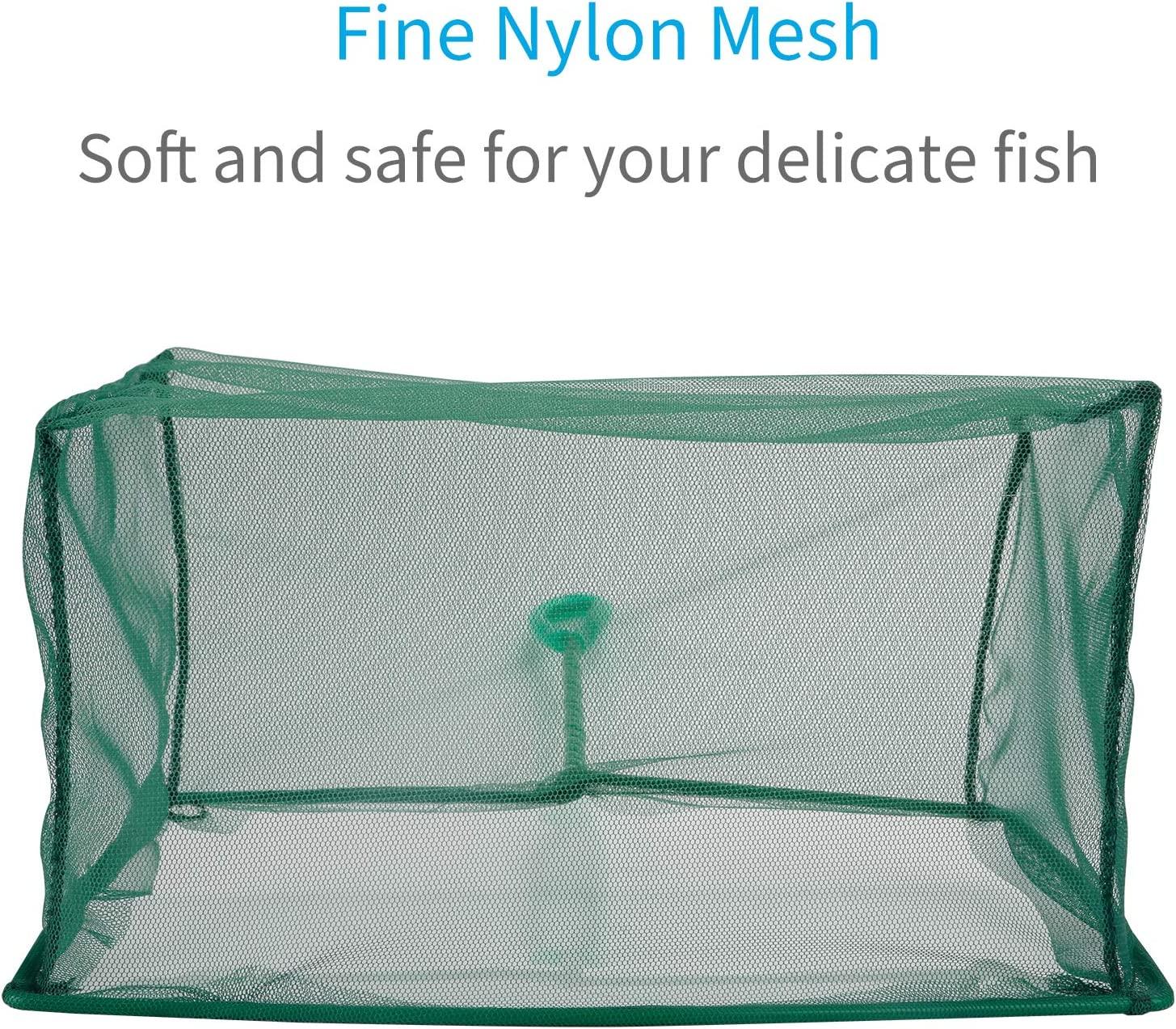Pawfly 8 Inch Aquarium Fish Net Fine Mesh Fish Catch Nets with 10.5 inch  Plastic Handle - Green