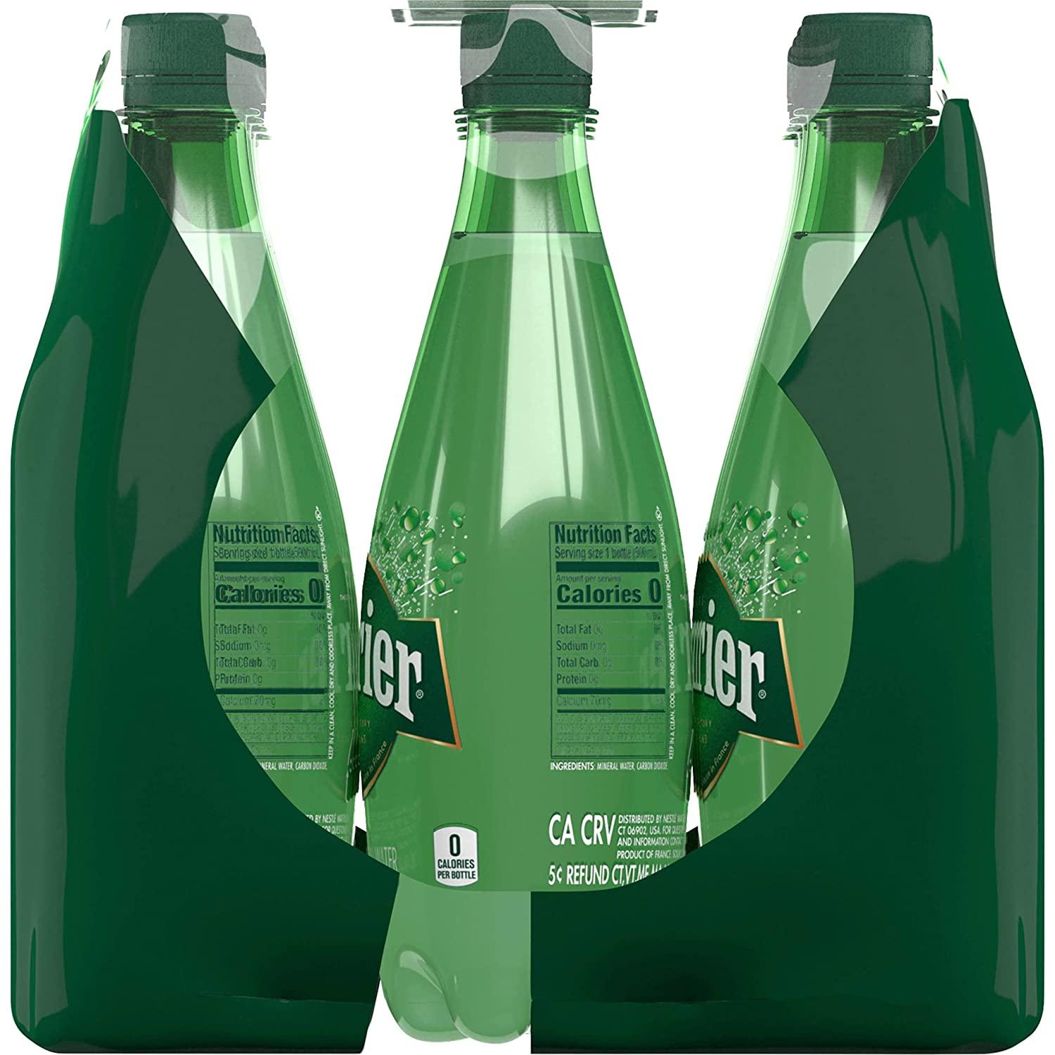 Perrier Sparkling Water, Plastic Water Bottles, 16.9 Fl Oz (Pack of 12)
