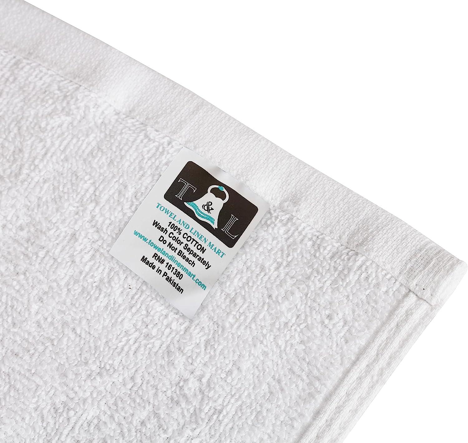 Towel and Linen Mart White Salon Towels, Pack of 12 (Not Bleach