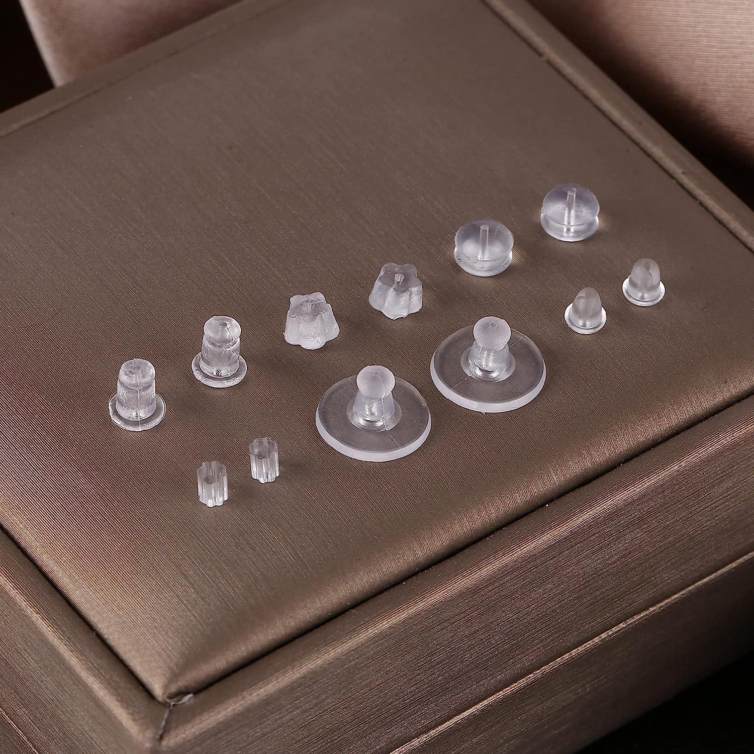 Clear Silicone Earring Backs - 150 Pcs / 75 Pairs Hypoallergenic Secure  Push-Back Earring Stoppers for Stud Earrings, 10x6mm Full-Cover Studs