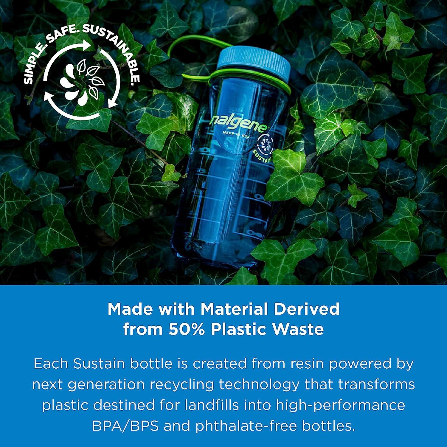 Nalgene Sustain Tritan BPA-Free Kids On The Fly Water Bottle Made with  Material Derived from 50% Plastic Waste, Leak Proof, Durable, BPA Free