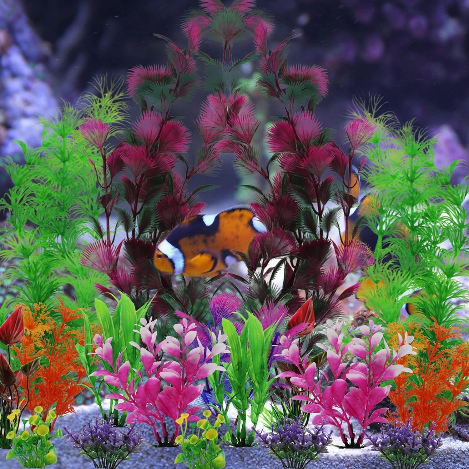 Pietypet 25pcs Artificial Aquarium Plants - Colorful Plastic Decoration for  Aquariums | Ideal for Small to Large Aquariums