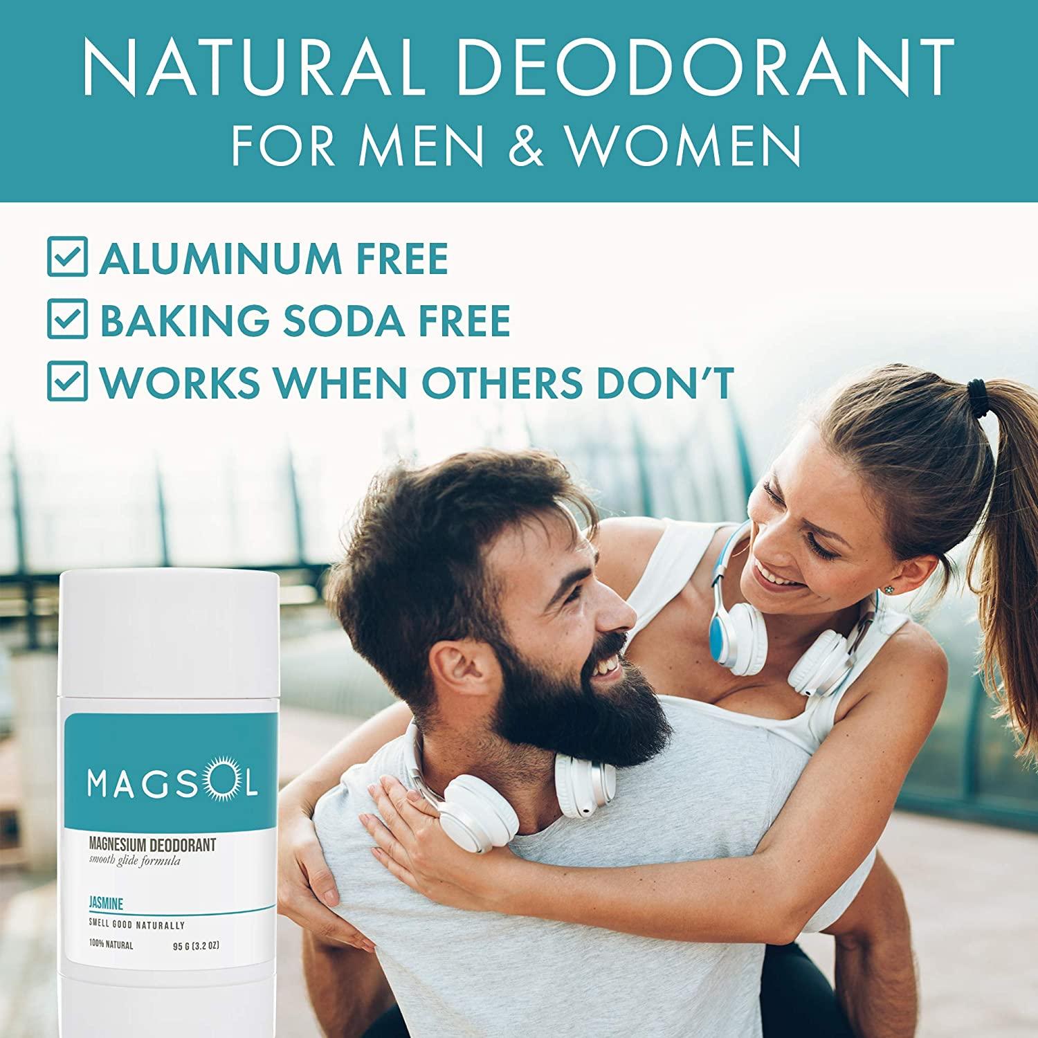 Magsol Magnesium Deodorant Jasmine 3.2 oz Natural Odor Protection