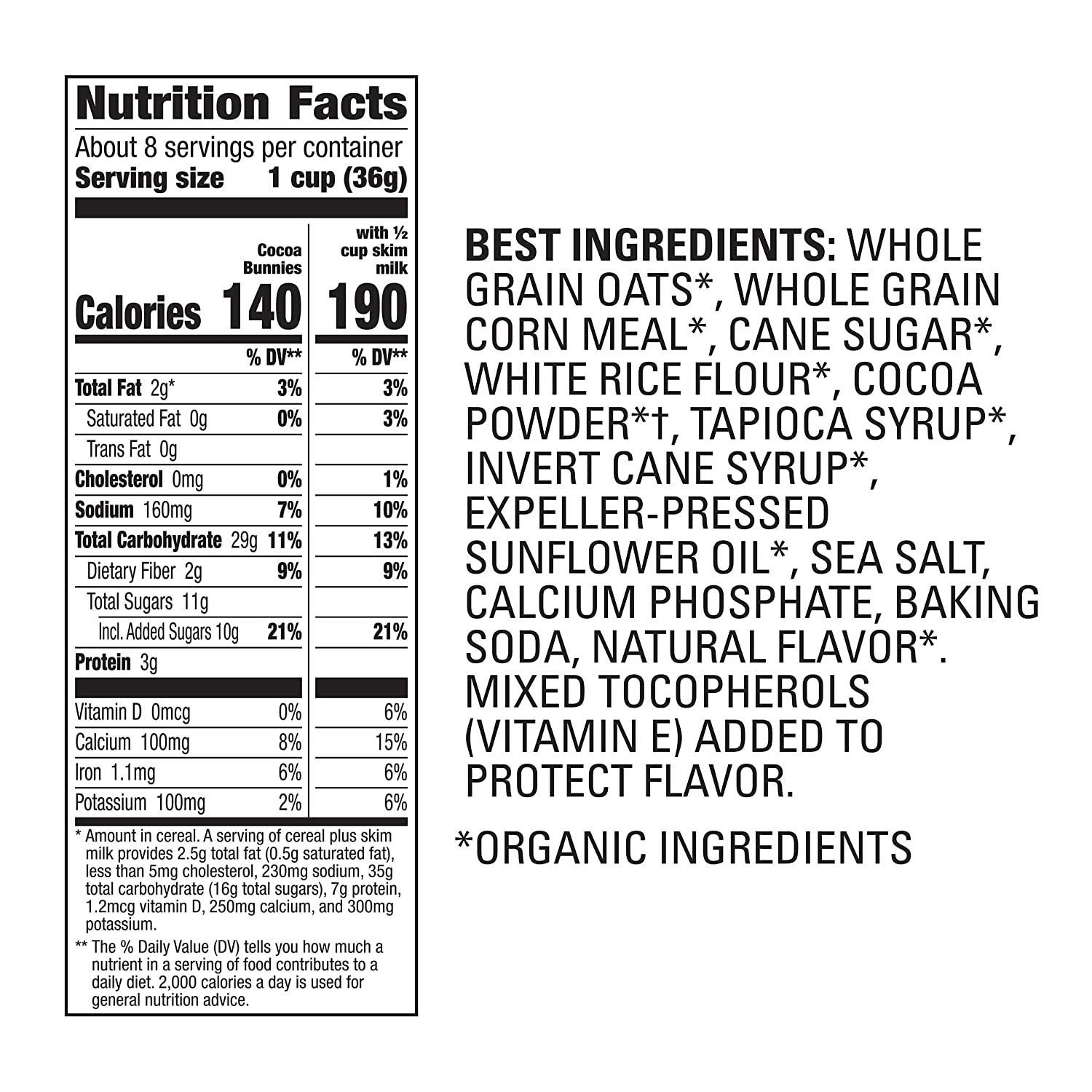 Annie's Organic Cocoa Bunnies Breakfast Cereal, 10 oz. Box