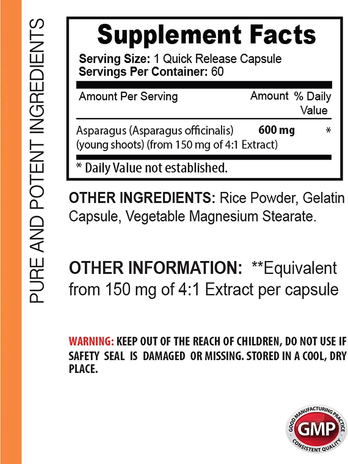 Diuretic and Antiinflammatory Pill Asparagus Young Shoots Extract