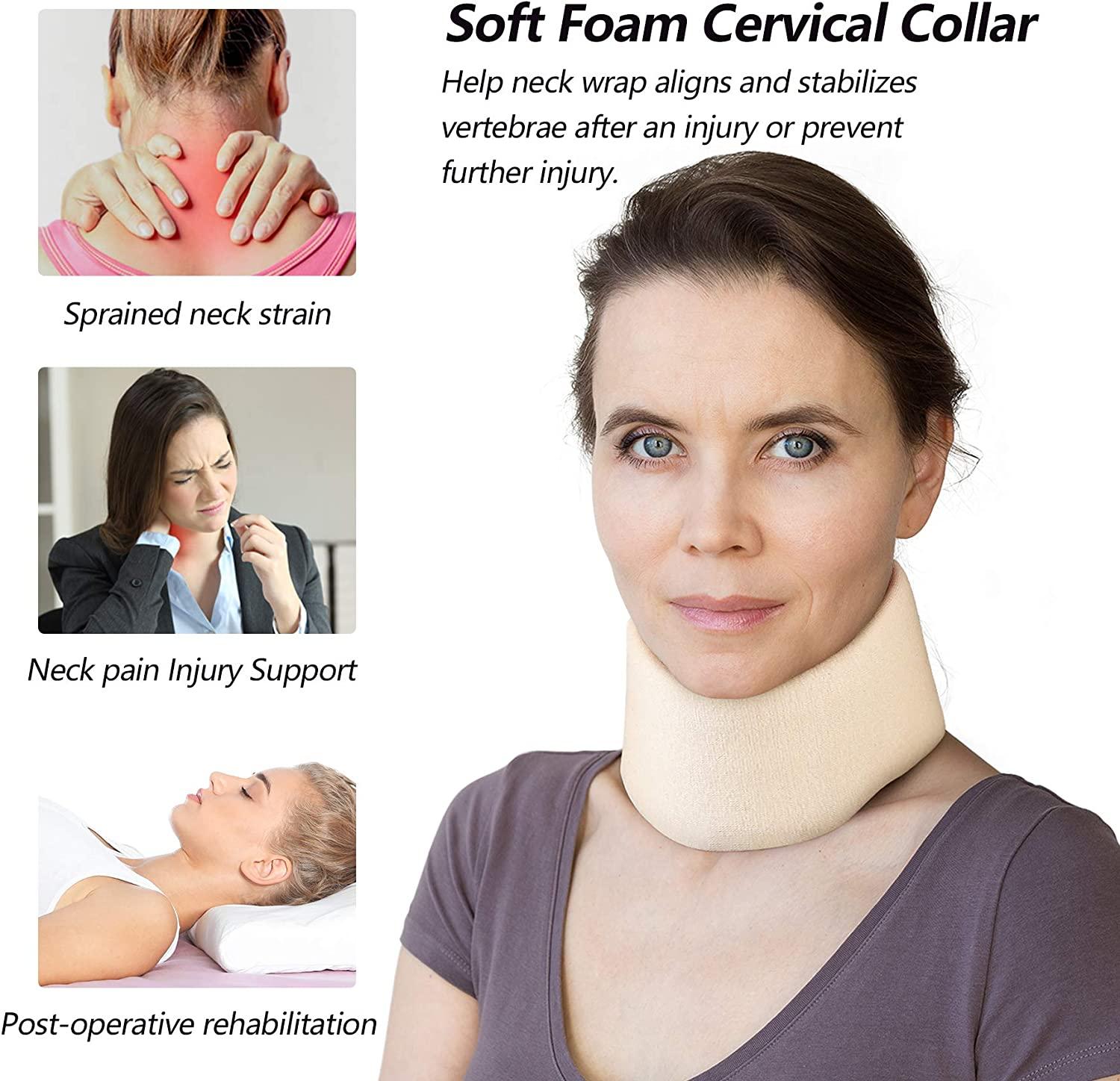 Soft Foam Neck Brace Universal Cervical Collar, Adjustable Neck Support