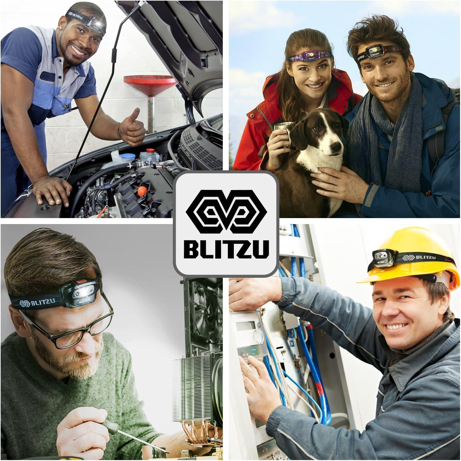 BLITZU Led Headlamps Camping Essentials for Camper, Kids, Family, Adults.  Headband Light Headlights for Head, Headband Flashlights, Led Head Lights,  Head Lamp, Camping Gear Clearance, Purple