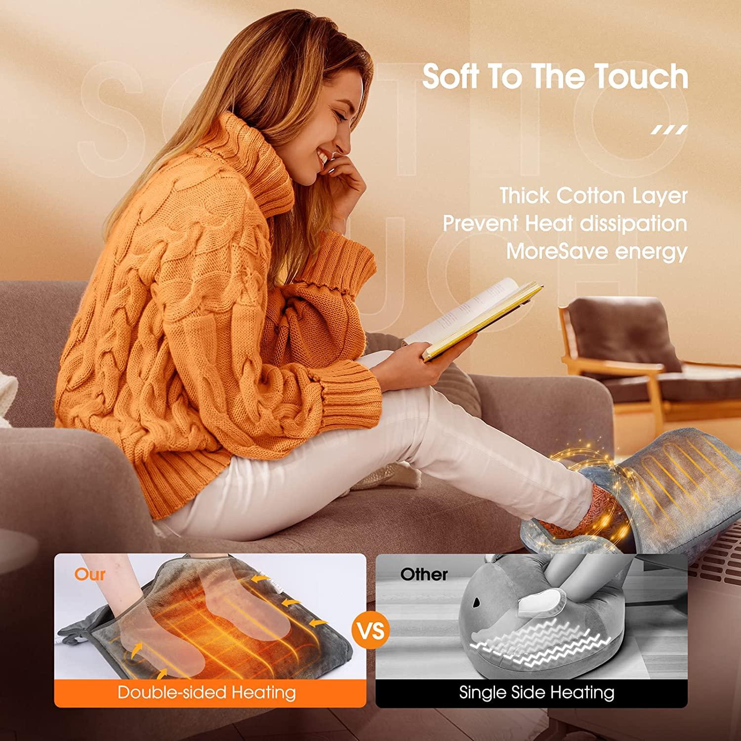 Upgrade DoubleSided HeatingElectric Heating Pad, Foot Warmer, 6 Levels Temp & Auto Shut Off