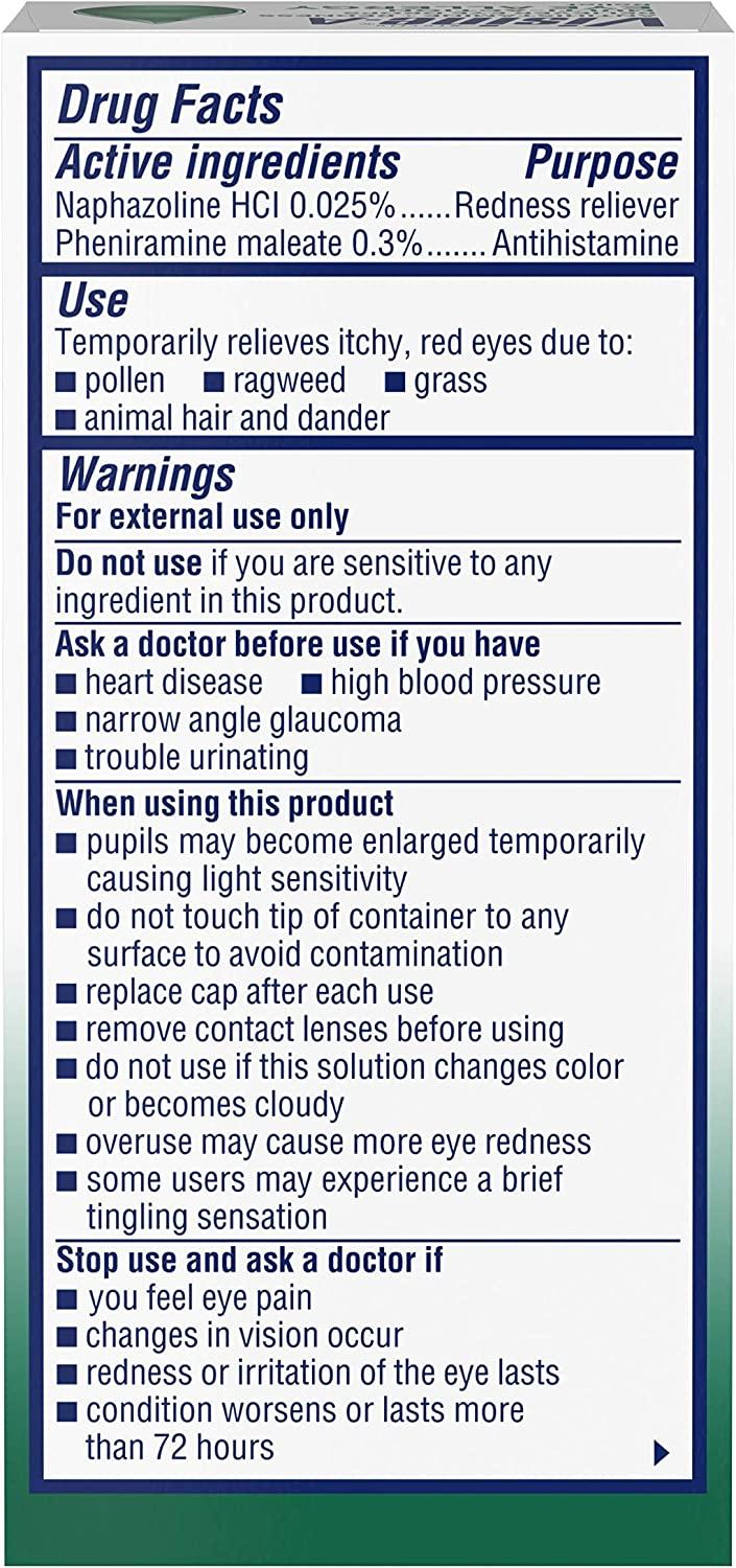VisineA Antihistamine Red Eyes MultiAction Allergy Relief Eye Drops