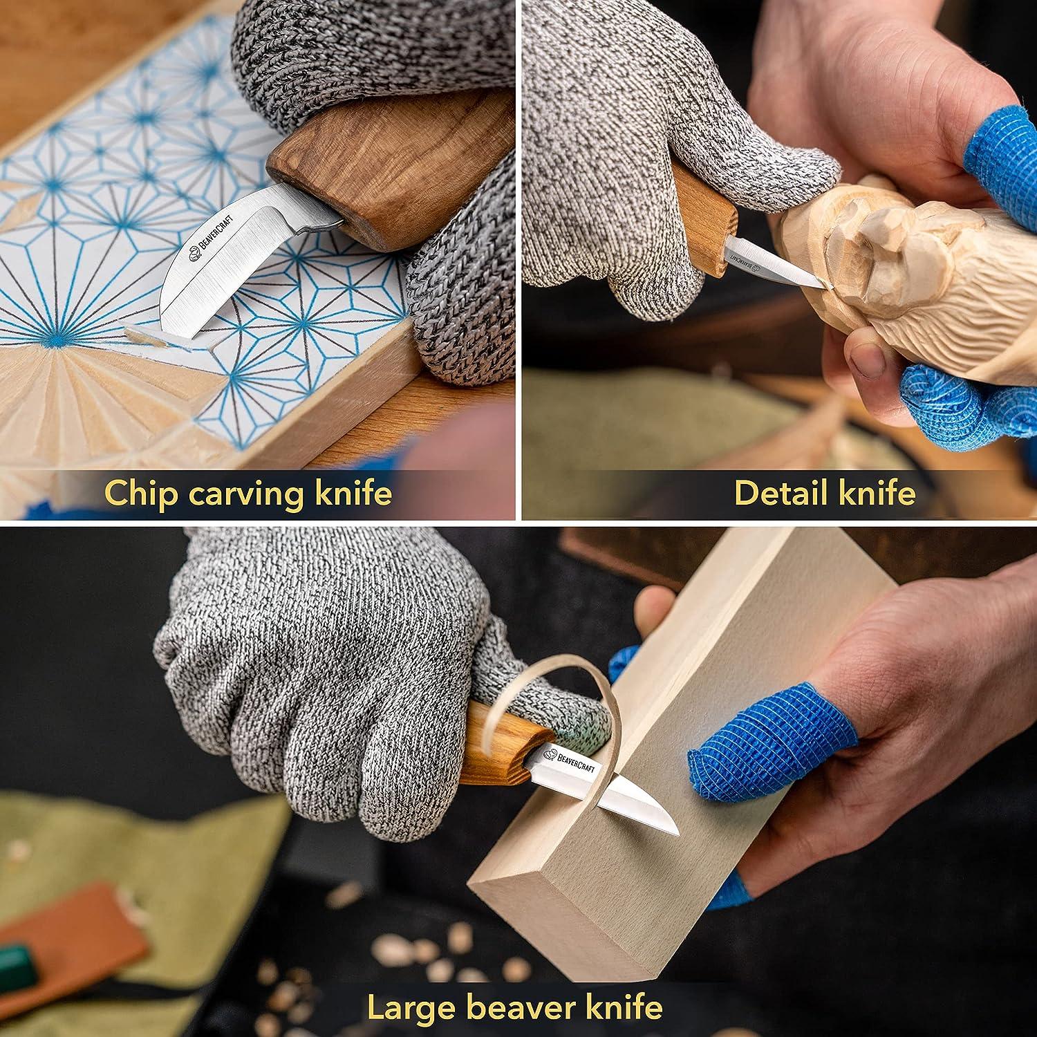 BeaverCraft S15 Whittling Wood Carving Kit - Wood Carving Tools Set - Chip  Carving Knife Kit - Whittling Knife Set Whittling Tools Wood Carving Wood  for Beginners Wood Whittling Kit for Beginners