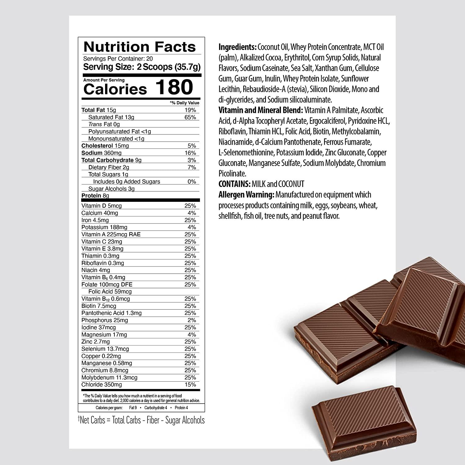 KetoLogic Keto Meal Replacement Shake Powder with MCT Oil and GrassFed