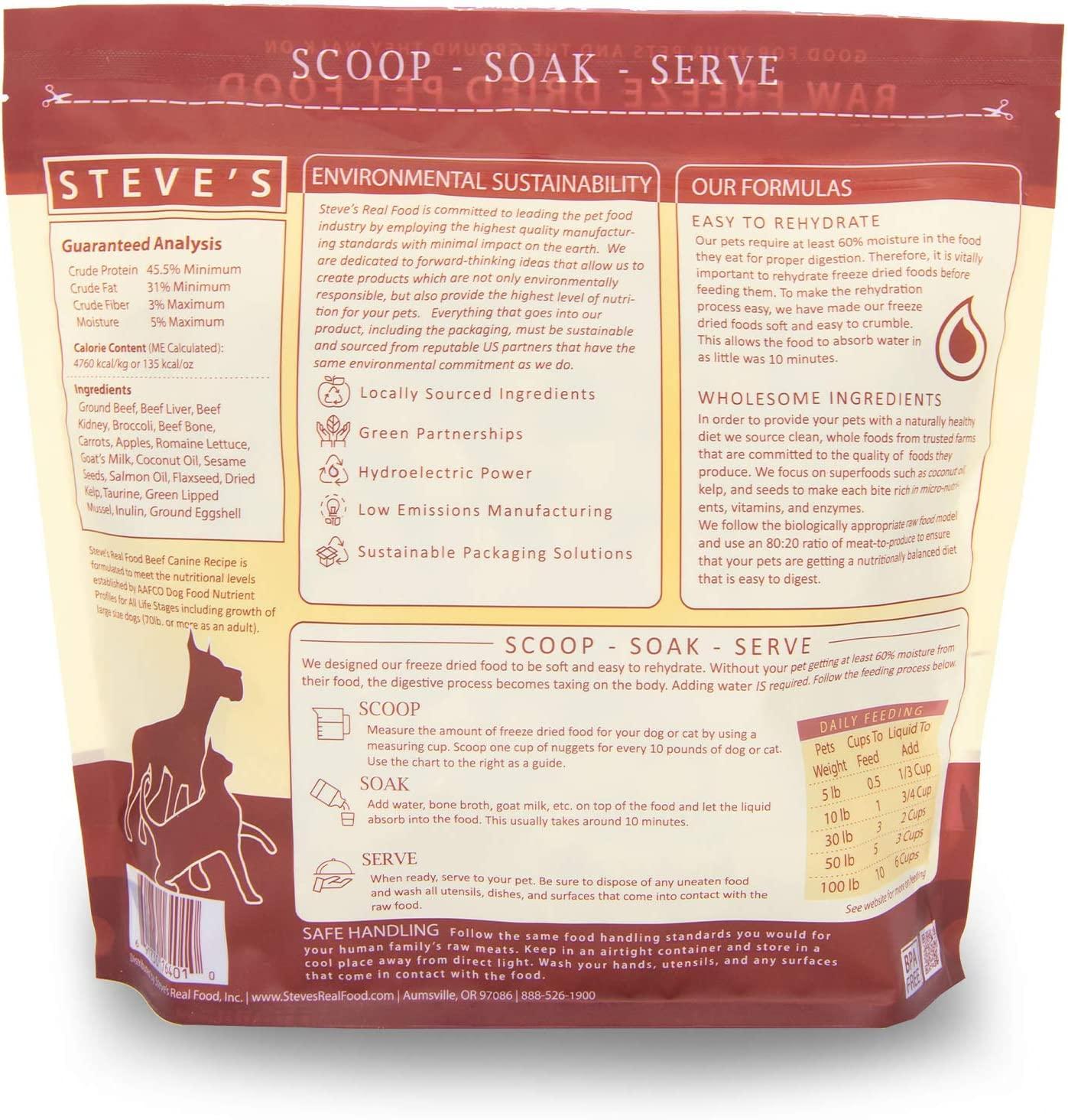 Steves Real Food FreezeDried Raw Food Diet for Dogs and Cats, 2Pack