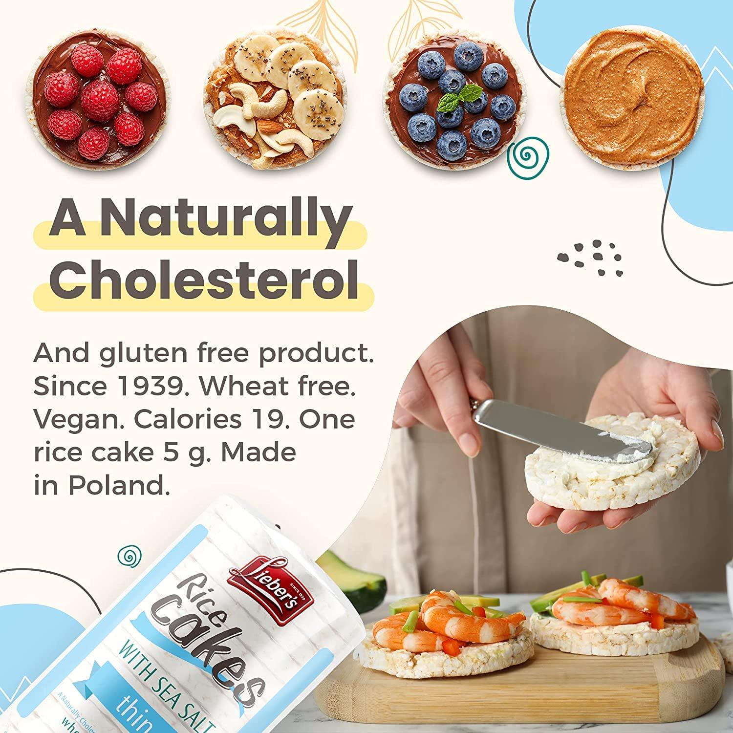 Lieber's Thin Rice Cakes 6 Pack Kosher Certified, Dairy Free, Wheat