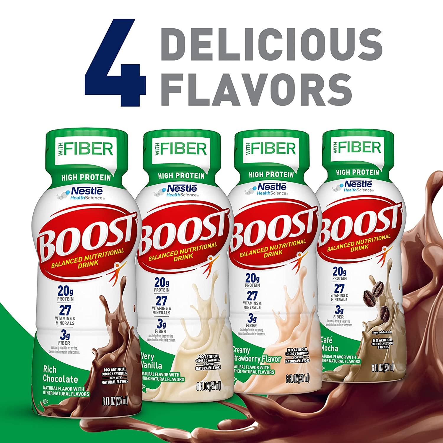 BOOST High Protein Fiber Nutritional Drink Rich Chocolate 8 fl oz