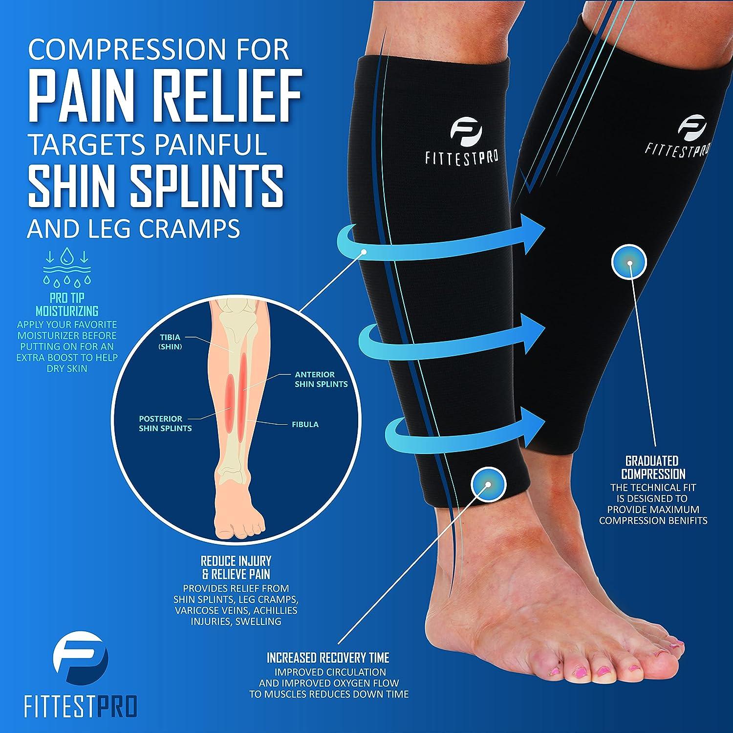 Calf Compression Sleeves and Leg Wraps (4 Piece) Shin Splint
