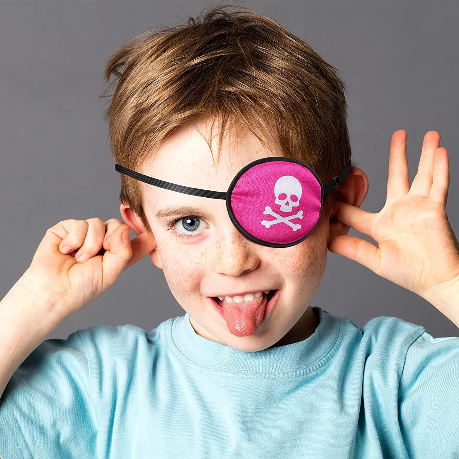 SATINIOR Silk Adjustable Eye Patch 4 Pieces Lazy Eye Patches with