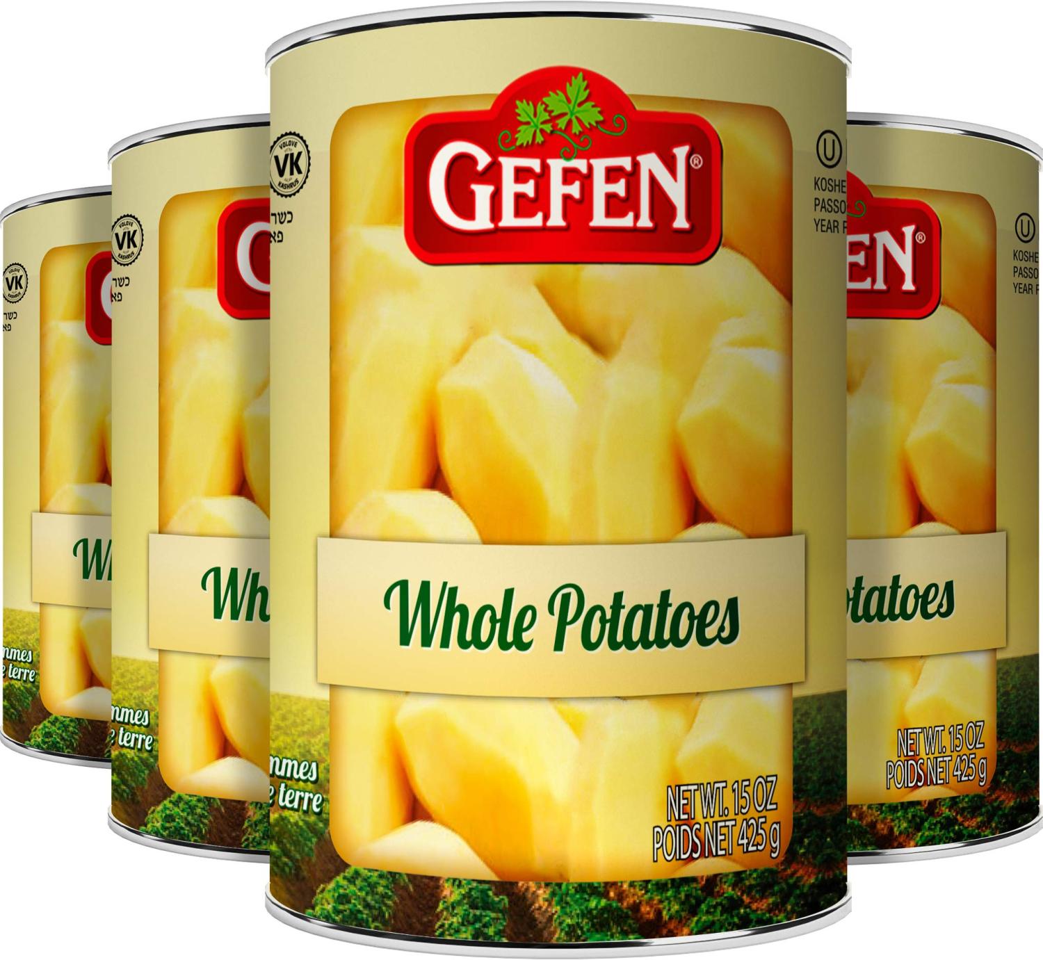 Gefen Whole Potatoes 15 Oz (4 Pack) Kosher for Passover, Ready to Eat