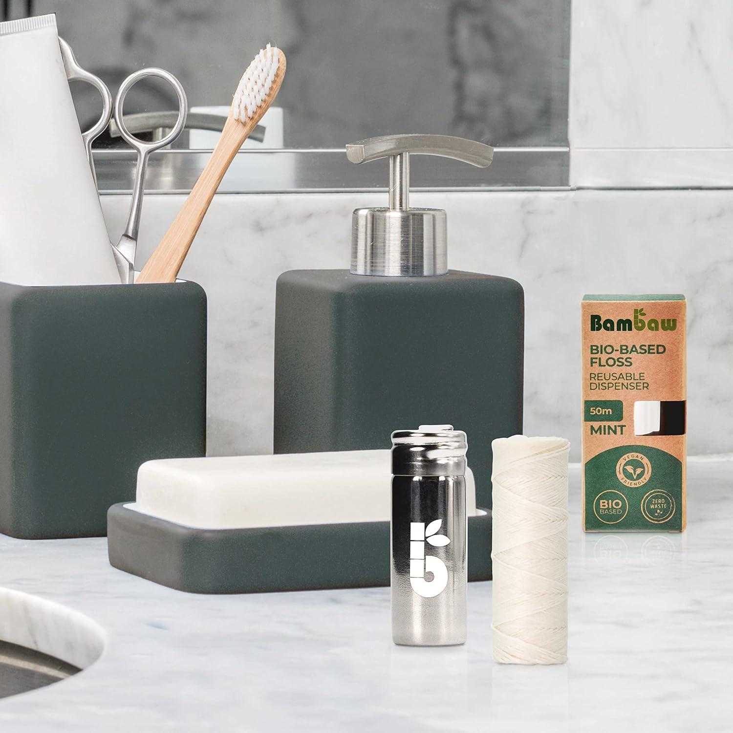 Bambaw Silk Floss + Stainless Steel Floss Holder Plastic Free Dental