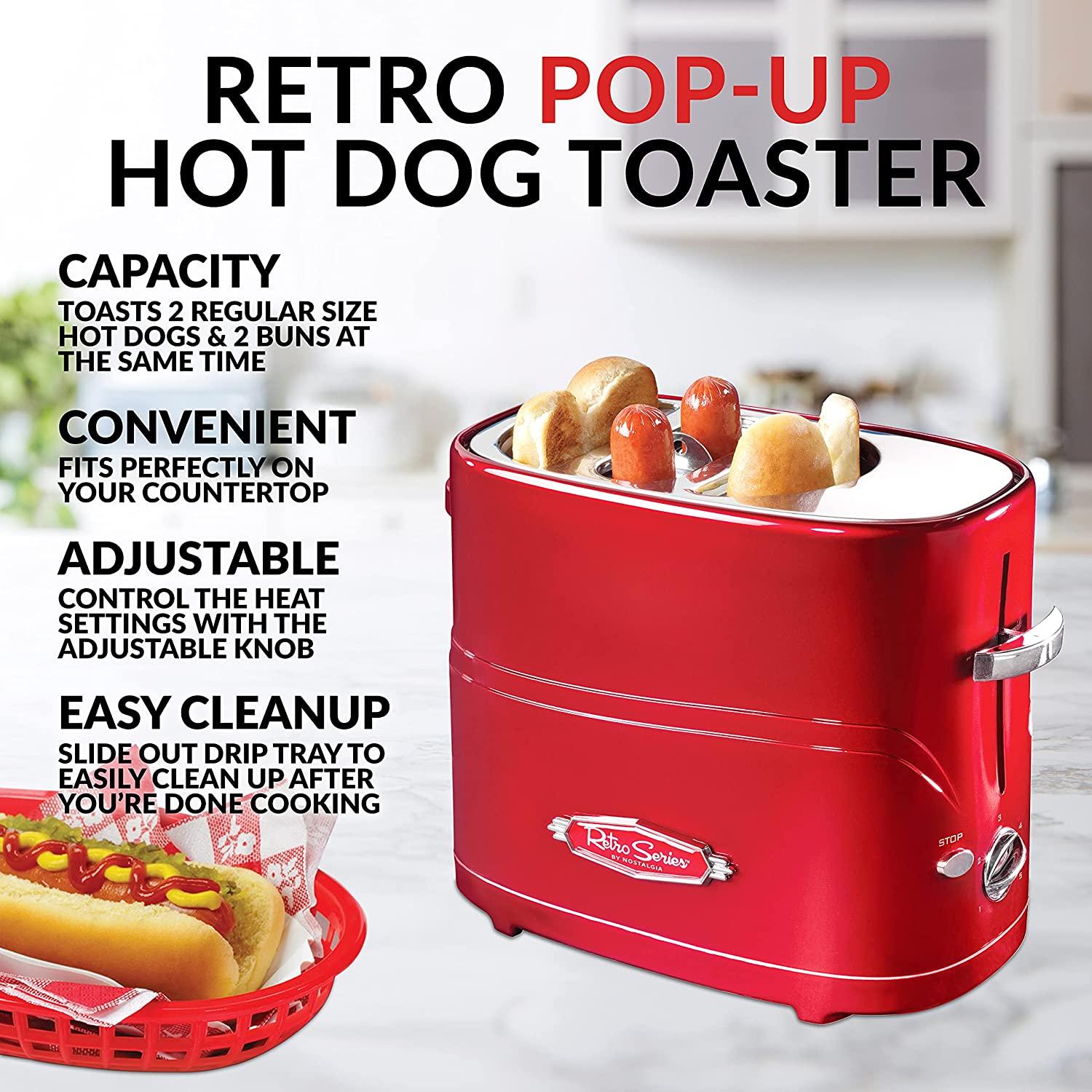 Nostalgia Retro Series 4-Slot Pop-Up Hot Dog Toaster